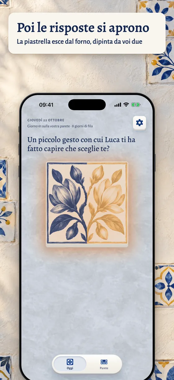 La piastrella del giorno, dipinta in due colori quando ci sono tutte e due le risposte