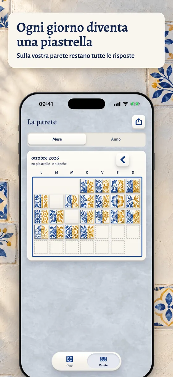 La parete: un mese di piastrelle dipinte, una per ogni giorno in cui avete risposto