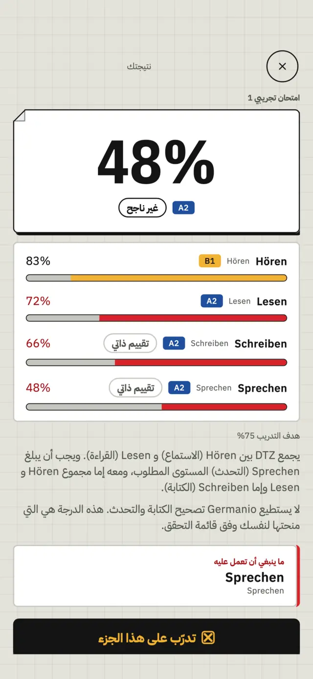 امتحان DTZ جزءا بعد جزء